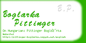 boglarka pittinger business card